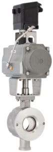 Schubert & Salzer Type 4040 Ball Sector Valve with pneumatic actuator and positioner